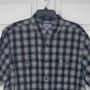 Men's Carhartt Relaxed Fit Button Down Plaid Shirt  XL